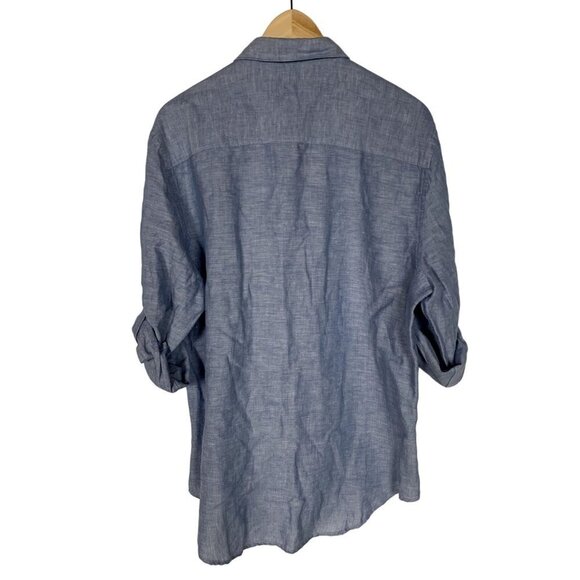 Perry Ellis Casual Button Down Linen Shirt Size Large - Picture 2 of 3